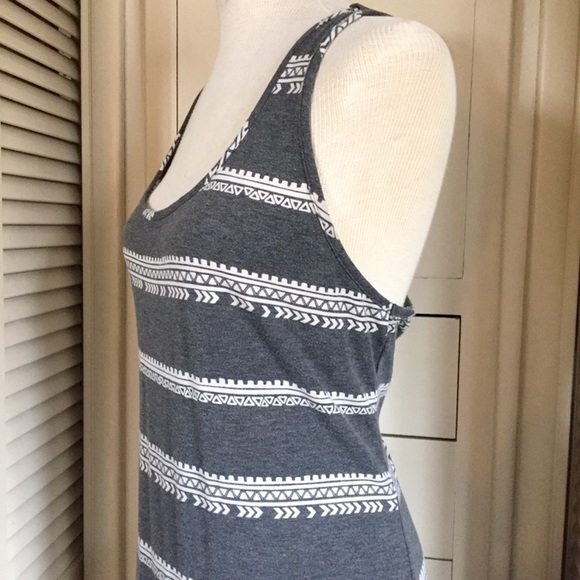 Grey and white Tribal print Razorback Maxi dress - Picture 3 of 5